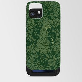 Spring Cheetah Pattern - Forest Green iPhone Card Case