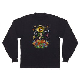 Psychedelic Hippie Sunflower Long Sleeve T-shirt