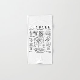 Pinball Arcade Gaming Machine Vintage Gamer Patent Print Hand & Bath Towel