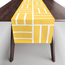 Basketweave (White & Light Orange Pattern) Table Runner