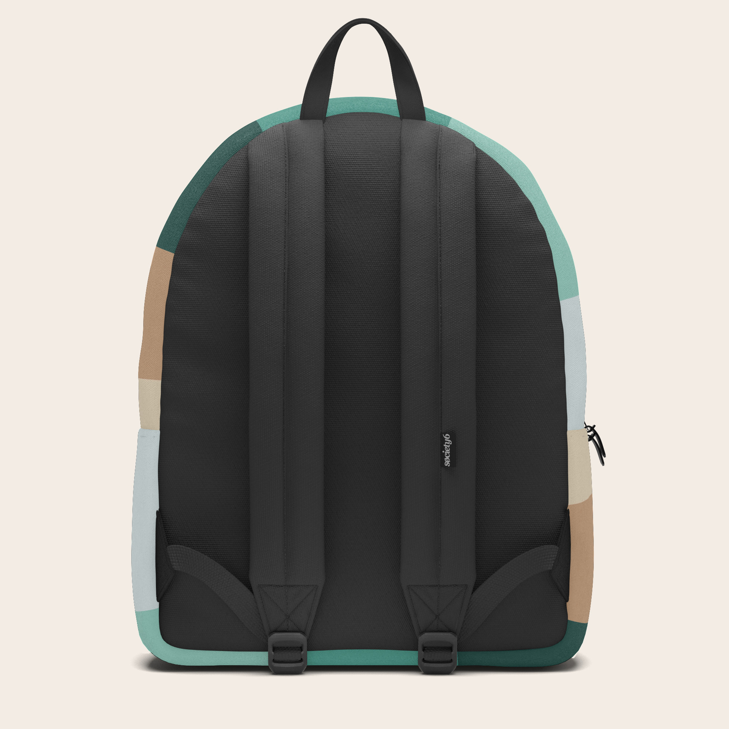 Vintage Colorblock Color Palette Teal Turquoise Beige Brown Backpack By Enshape Society6