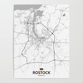 Rostock, Germany - Light City Map Poster