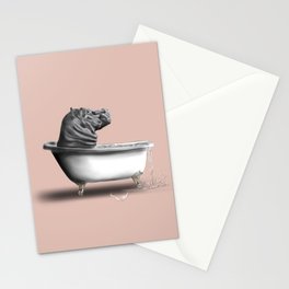 Hippo in Bath Stationery Card
