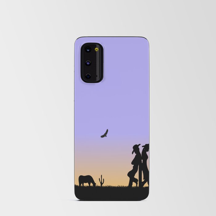 Western Cowboy and Cowgirl on the Range Android Card Case