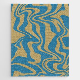 Liquify swirl blue sand pattern Jigsaw Puzzle