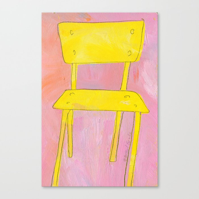 In the Pink- Yellow Chair Canvas Print