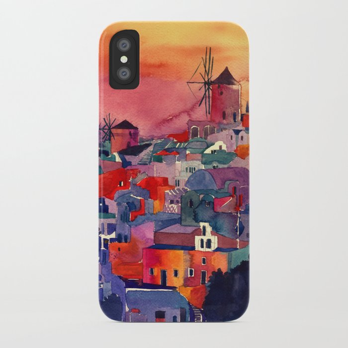 Sunset on Santorini iPhone Case