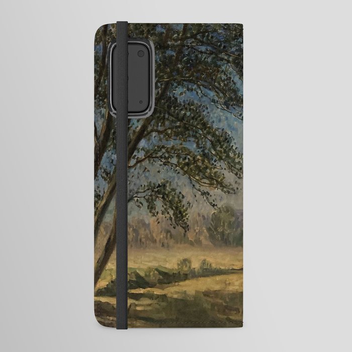 Synphonie blue; Symphony blue forest impressionism nature landscape painting by Edouard Chappel  Android Wallet Case