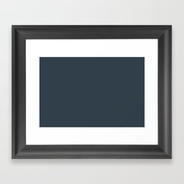 Dark Blue Gray Solid Color Pairs Pantone Stratified Sea 19-4112 TCX Shades of Blue Hues Framed Art Print