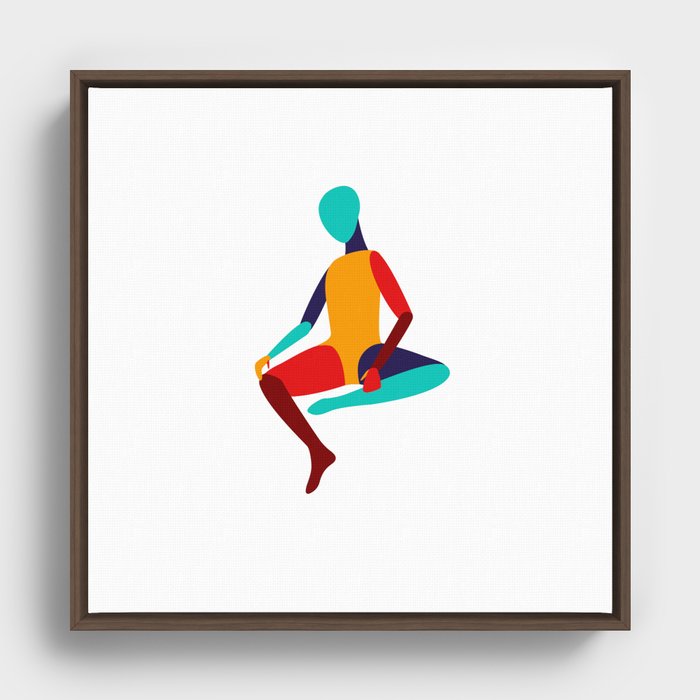 Abstract art print colorful people Framed Canvas