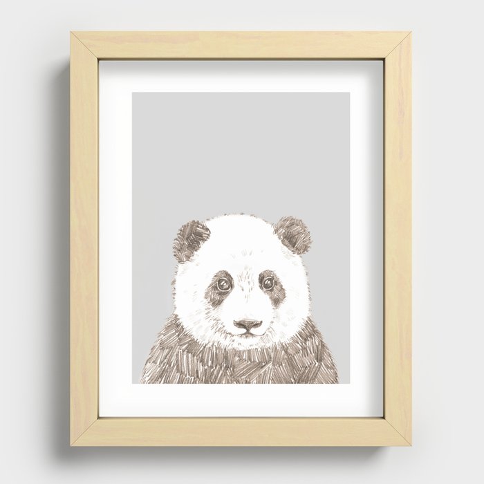 Baby Panda Recessed Framed Print