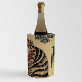 Striped Vintage Minhwa Tiger and Magpie Wine Chiller