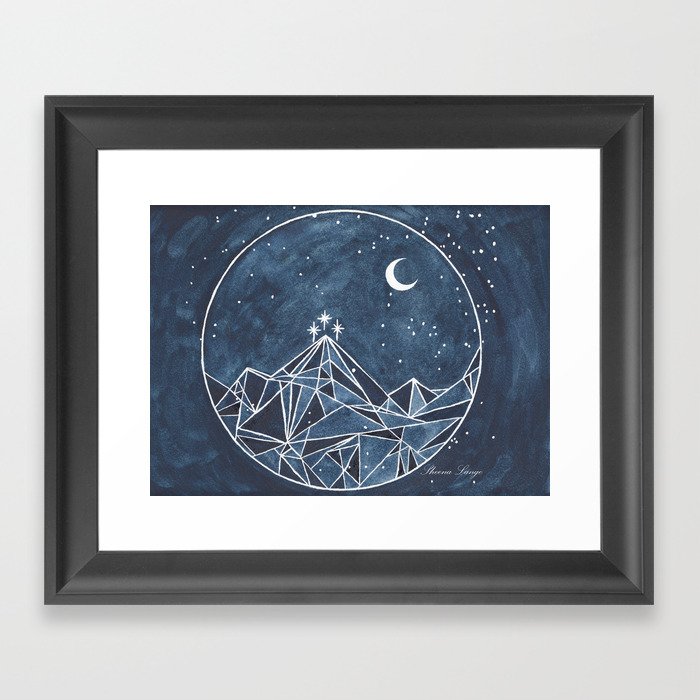 Night Court moon and stars Framed Art Print
