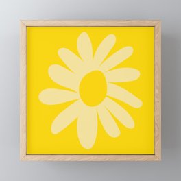 Summer Happy Bright Yellow Daisy Minimalist Scandinavian Style Framed Mini Art Print