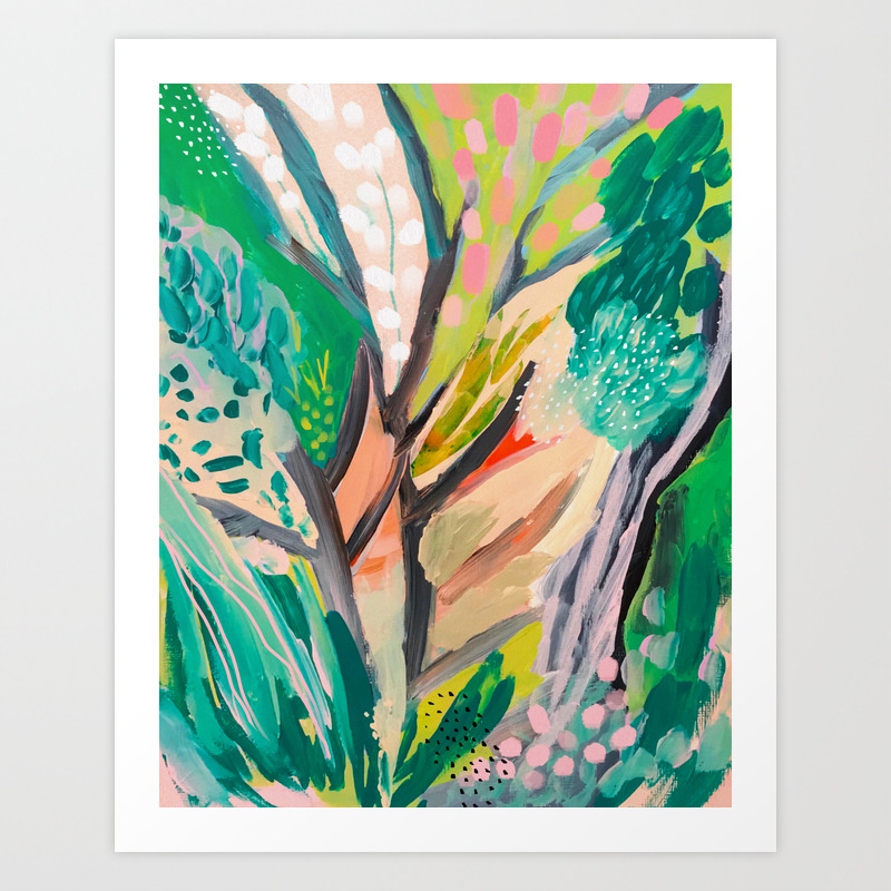 Tree And Leaf Abstract Painting Art Print By Artandghosts Society6
