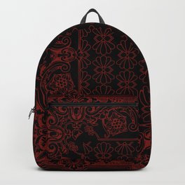 Bandana Inspired Pattern | Red on Black Backpack