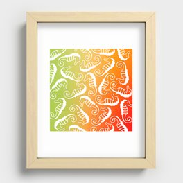 Gradient and magical line drawing sea horse pattern 1 Recessed Framed Print