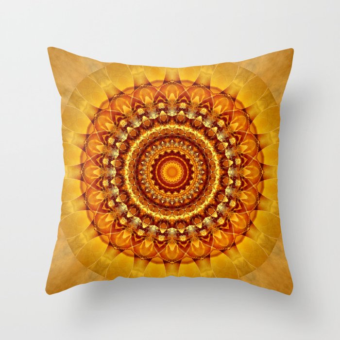 Mandala Bright Yellow Throw Pillow By Christinebssler Society6 Mandala Bright Yellow Throw Pillow