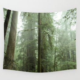 Redwood National Park - Misty Mountain Forest Adventure Wall Tapestry