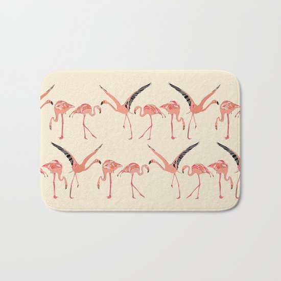 vanilla flamingos Bath Mat