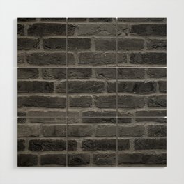 Black And White Brick Wood Wall Art