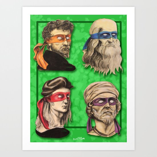 Renaissance Mutant Ninja Artists Art Print