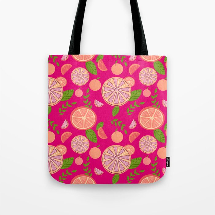 Citrus - Bright Pink Tote Bag