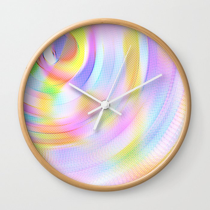 Rainbow Swirl Wall Clock