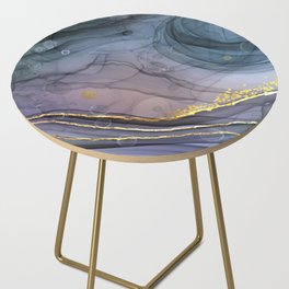 Abstract Landscape blue purple in Digital Alcohol Inks II Side Table