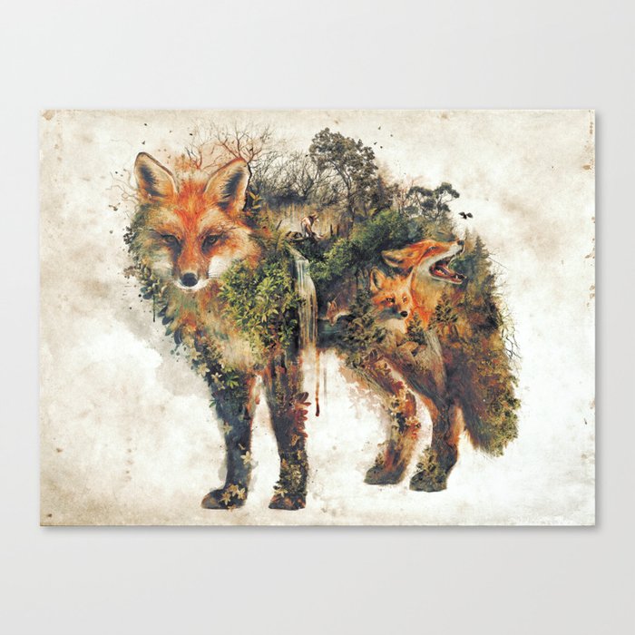 The Fox Nature Surrealism Canvas Print