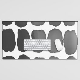 Black to Grey Watercolour Blocks Desk Mat