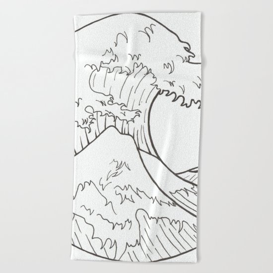 The wave of Kanagawa Beach Towel