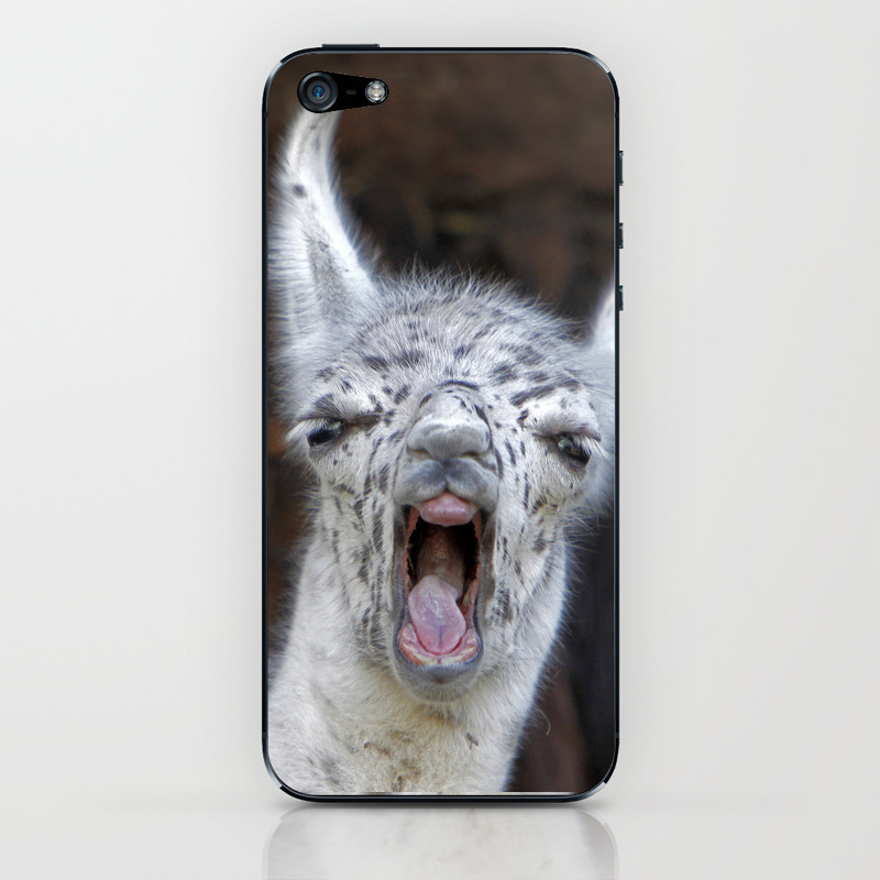 Young Lama With A Big Mouth Junges Lama Mit Grosser Klappe Iphone Skin By Martinaberg