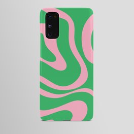 Pink and Spring Green Modern Liquid Swirl Abstract Pattern Android Case