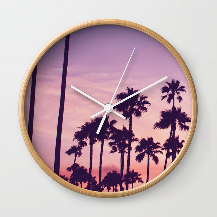 Sunset & Palm trees Wall Clock
