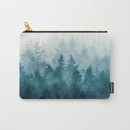 The Heart Of My Heart // So Far From Fog Forest Home Carry-All Pouch | Watercolour, Landscape, Trees, Woods, Nationalpark, Mountain, Wildandfree, Fog, Wanderlust, Abstract 