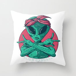 Alien Gangsta Throw Pillow