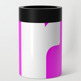 r (White & Magenta Letter) Can Cooler