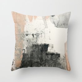 Peace and Quiet [1]: a pretty, minimal abstract piece in gray and peach by Alyssa Hamilton Art Throw Pillow