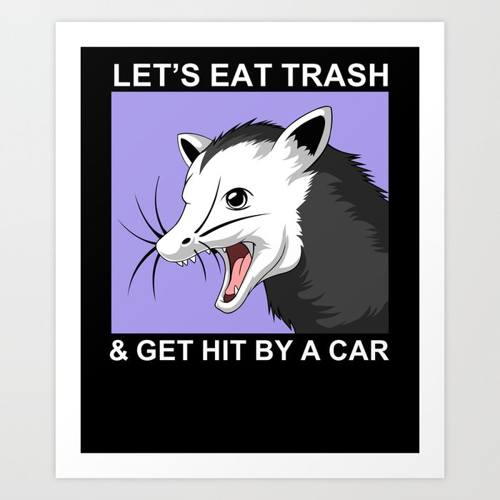 Let's Eat Trash and Get Hit By A Car Art Print
