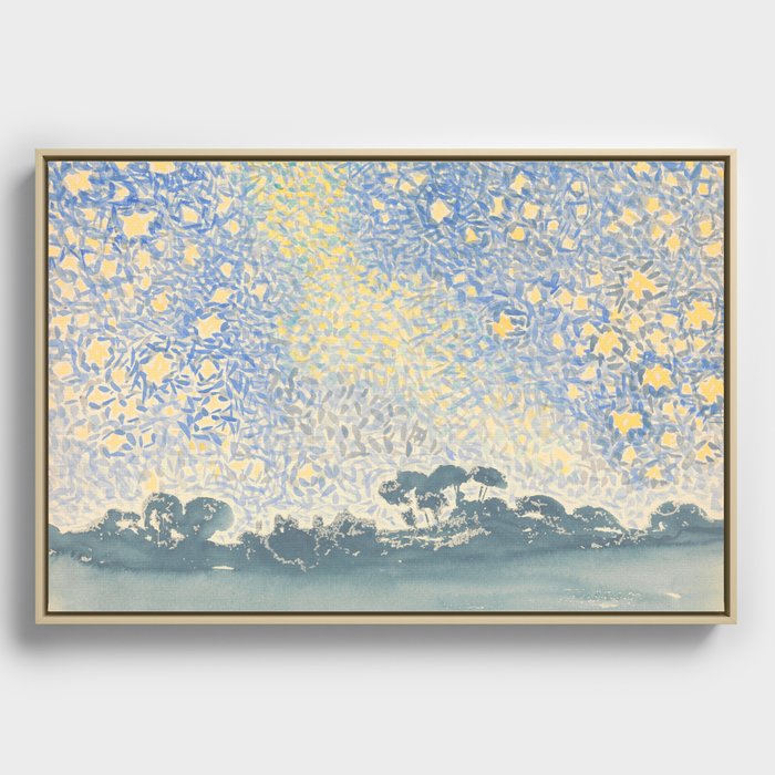 Landscape with Stars by Henri-Edmond Cross 1905–1908, French Framed Canvas