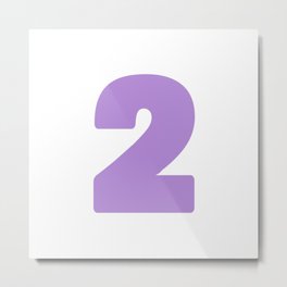 2 (Lavender & White Number) Metal Print