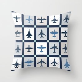 Quilt Squares Air Force Aircraft Throw Pillow
