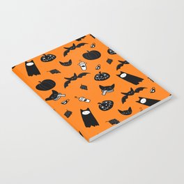 Spooky Halloween Cats and Coffee Notebook