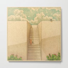 Stairway Metal Print | Curated, Drawing, Stairs, Stairway, Architecture, Sky, Dessert, Ink Pen 