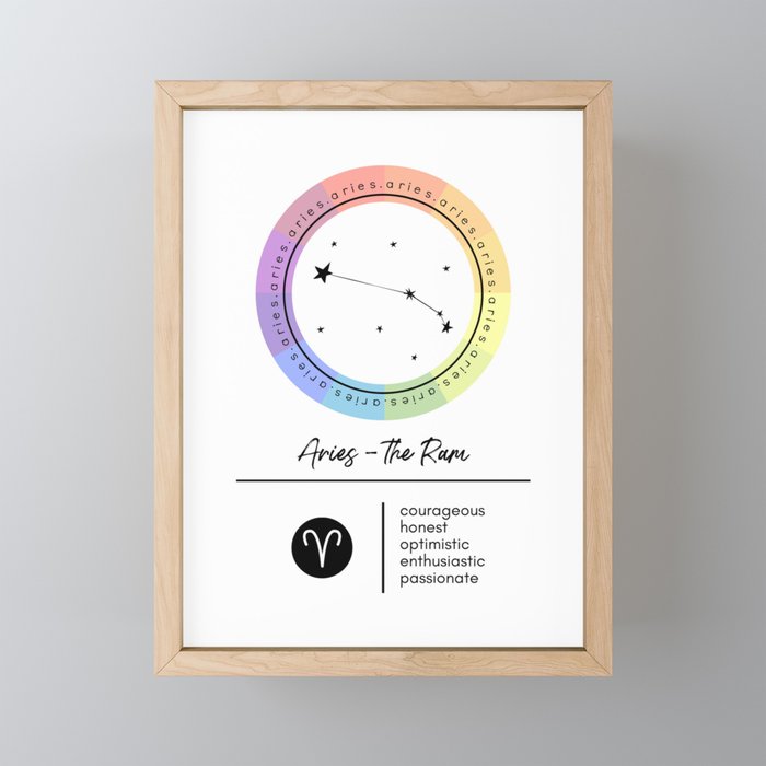 Aries | Zodiac Color Wheel Framed Mini Art Print