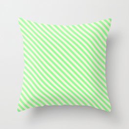 [ Thumbnail: Beige & Green Colored Lined/Striped Pattern Throw Pillow ]