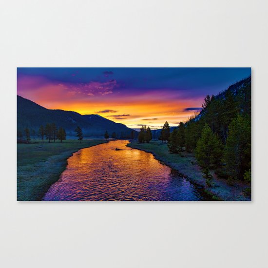 Sundown At Yellowstone Canvas Print