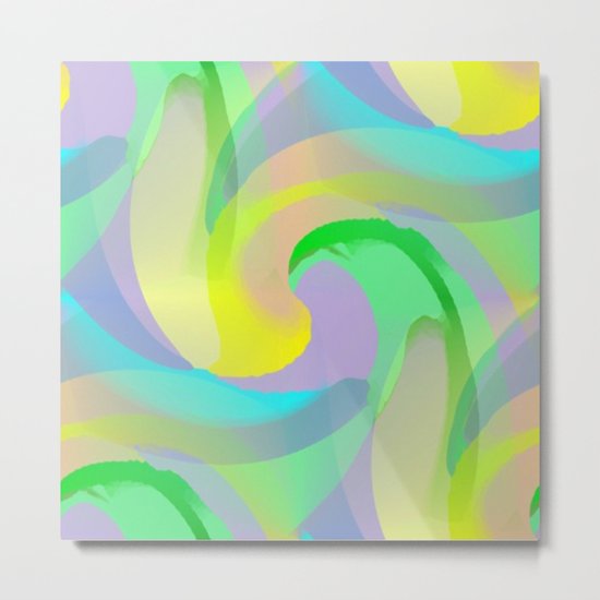 Soft Rainbow Abstract - Painterly Metal Print