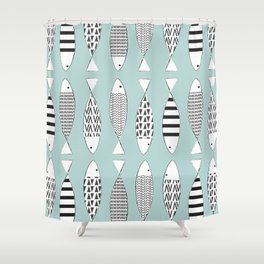 Nordic fish Shower Curtain